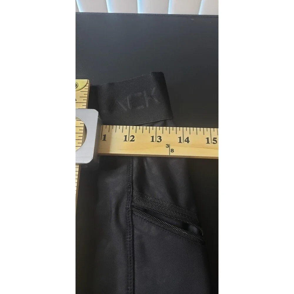Actively Black Compression‎ Shorts Womens L Black Zip Pockets Performance